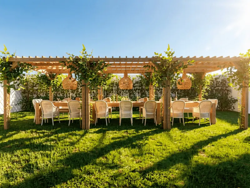 AI Render of the scene for a garden party.