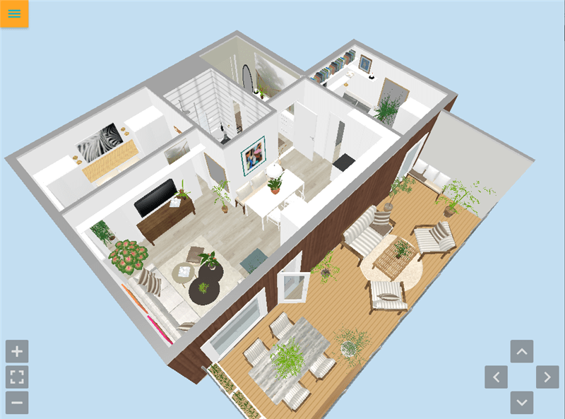 3d salon floor plan