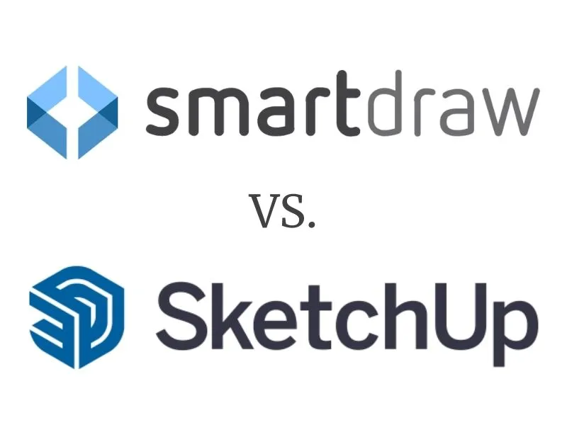 SmartDraw logo above, SketchUp logo below, with 'vs' in the center.