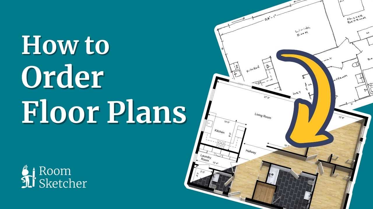 How to Order Floor Plans graphic showing a sketch turning into a professional 2D and 3D floor plan.