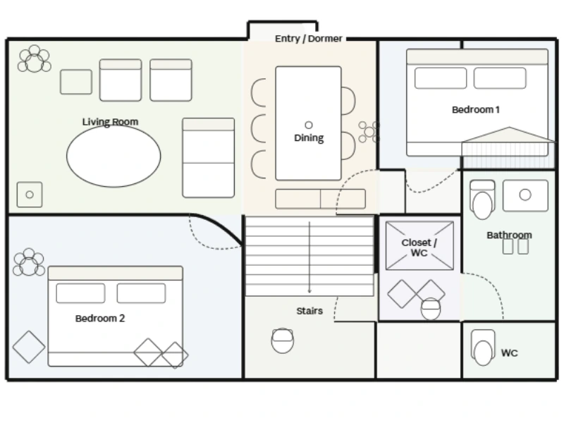 Floor plan generated by Claude AI from a hand drawn sketch.