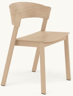 Dining chair in light oak wood.