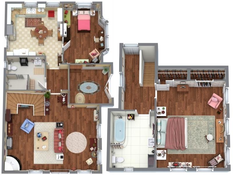 Lorelai and Rory's house layout from Gilmore Girls.