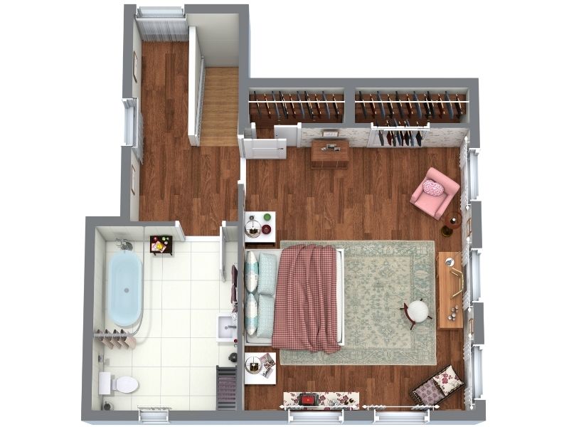 The second floor of Lorelai and Rory's house in Gilmore Girls.