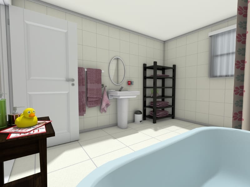 The bathroom from Lorelai and Rory's house in Gilmore Girls.