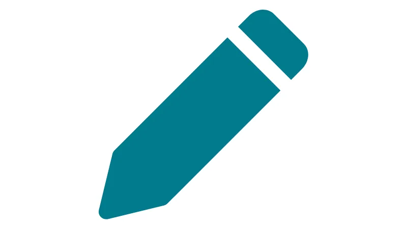 Teal pencil icon representing editing.