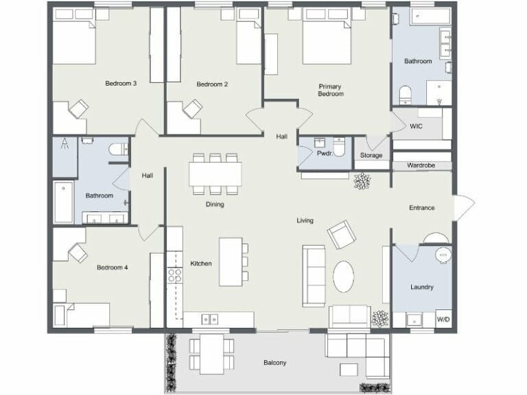 Best Four-Bedroom Apartment Floor Plans
