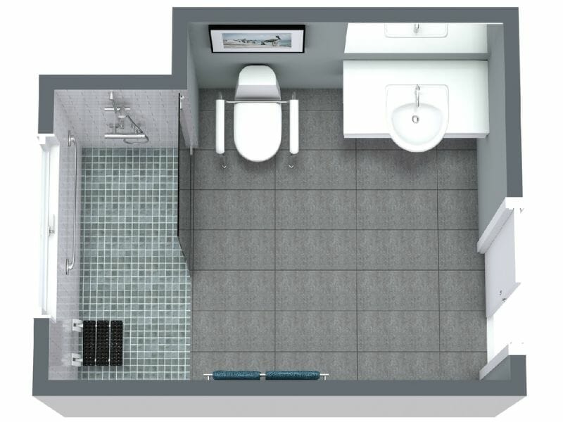 3d floor plan wheelchair accessible bathroom