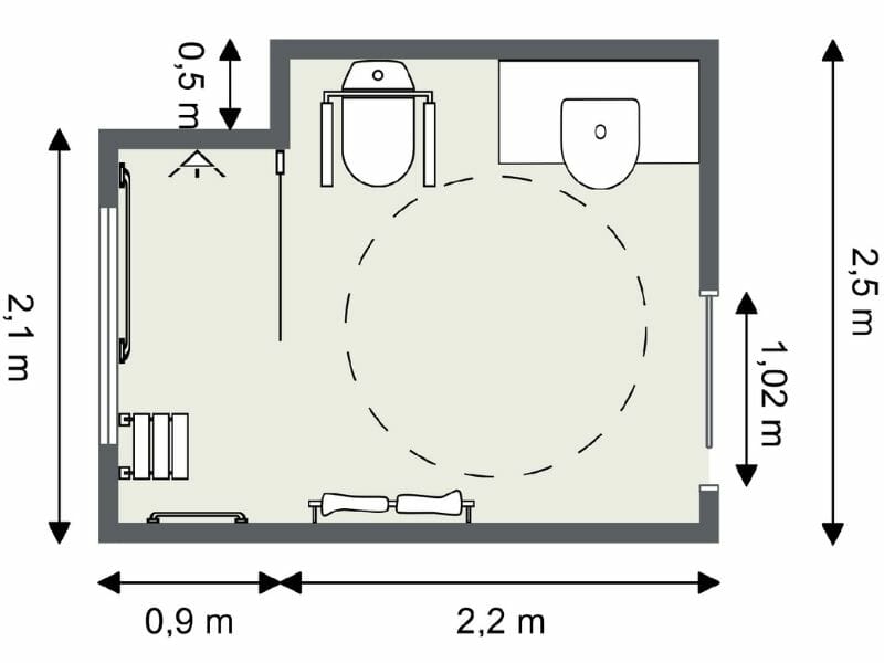 handicap restroom dimensions