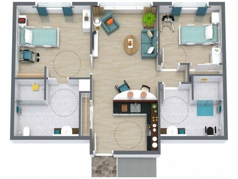 Wheelchair Accessible Apartment Floor Plans Viewfloor Co   3d Floor Plan Assisted Living 