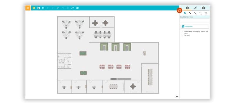 Evacuation plan being made in the roomsketcher app