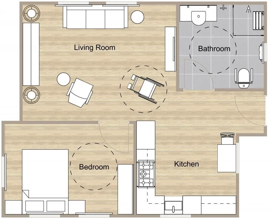 2D floor plan for wheelchair users