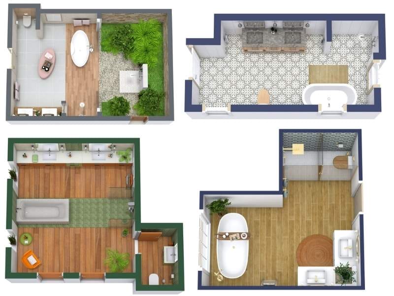 Inspiration und Grundrisse für große Hauptbadezimmer mit eleganter Ausstattung und harmonischer Aufteilung