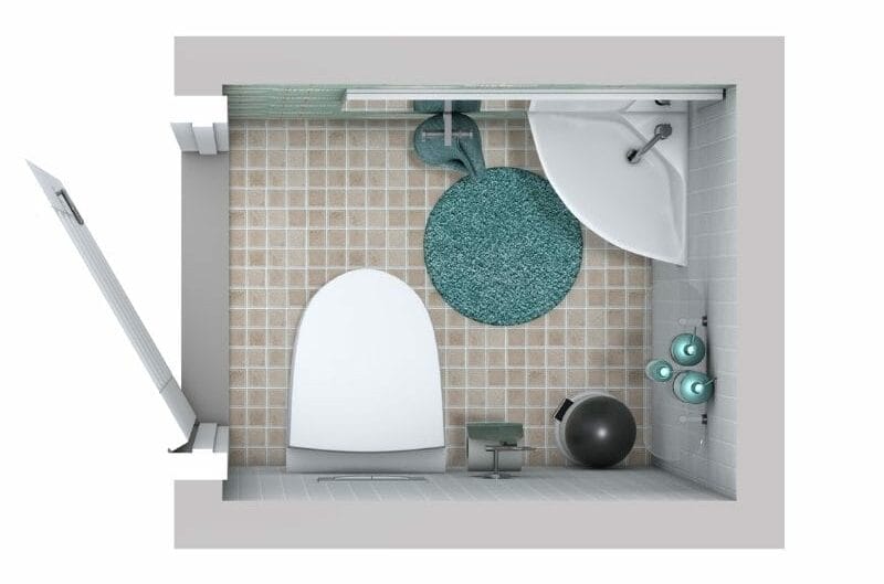 Moderne Gästetoilette mit Waschbecken und WC