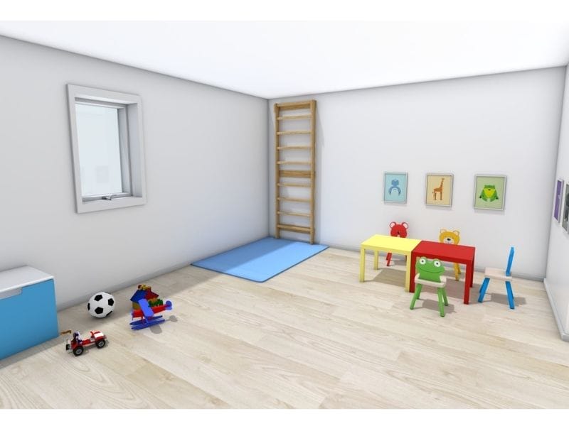 Keller Grundriss mit Spielbereich für Kinder