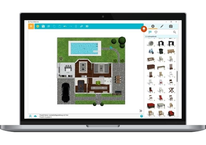 Digitale Planung eines Garten-Grundrisses mit RoomSketcher