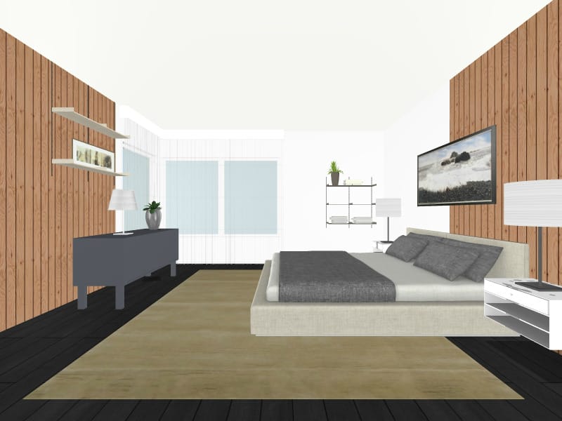 Ein RoomSketcher Schnappschüss, das als Eingabe für KI Render verwendet wird.
