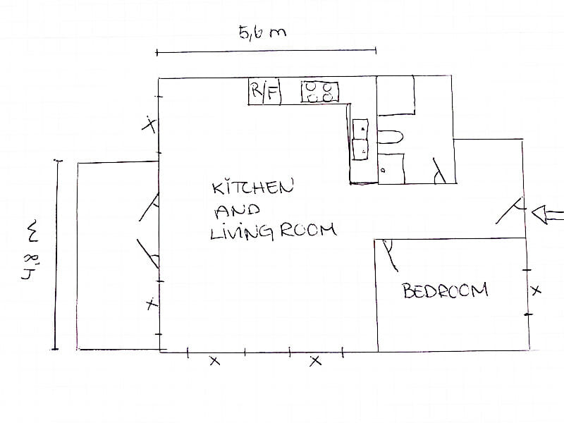 Hand drawn blueprint