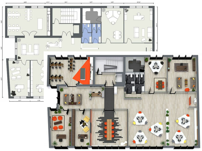 2D 3D Floor Plans Office