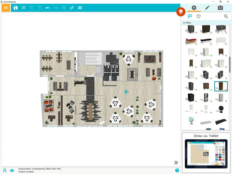 RoomSketcher app - office design
